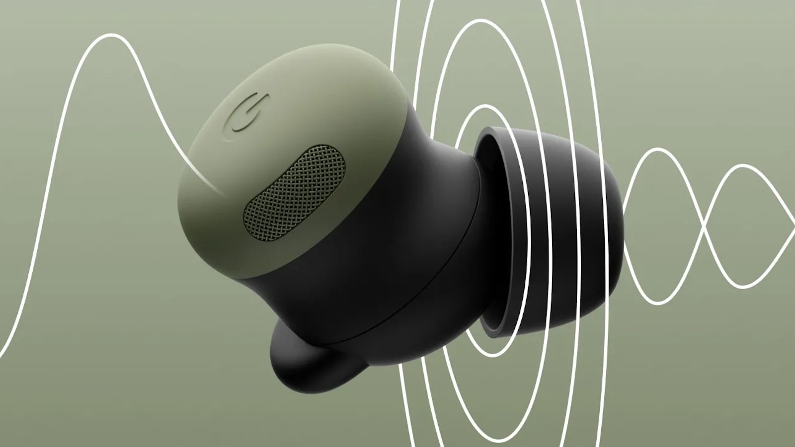 Google Pixel Buds Pro 2 Olive green colourway earbuds design showcased