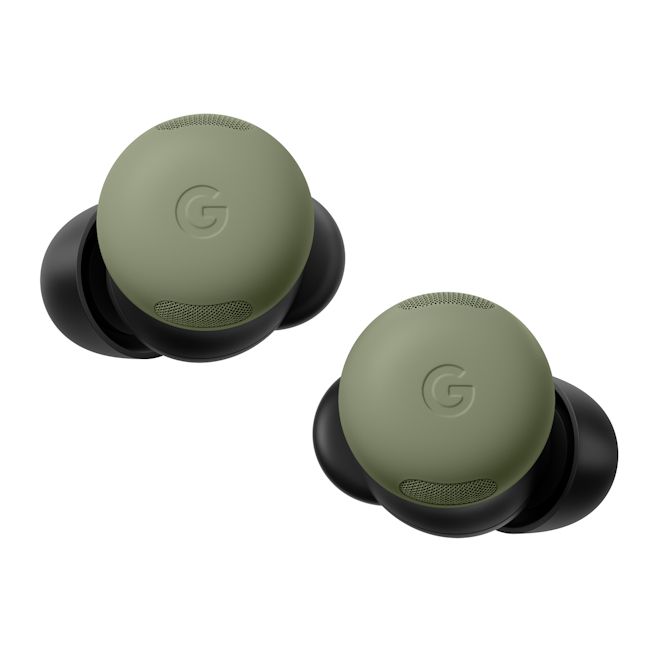 Pixel Buds Pro 2 design showcased in green Pixel Buds Pro 2 design showcased in green
