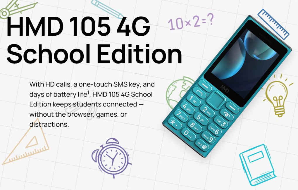 HMD 105 4G School Edition design showcased in blue