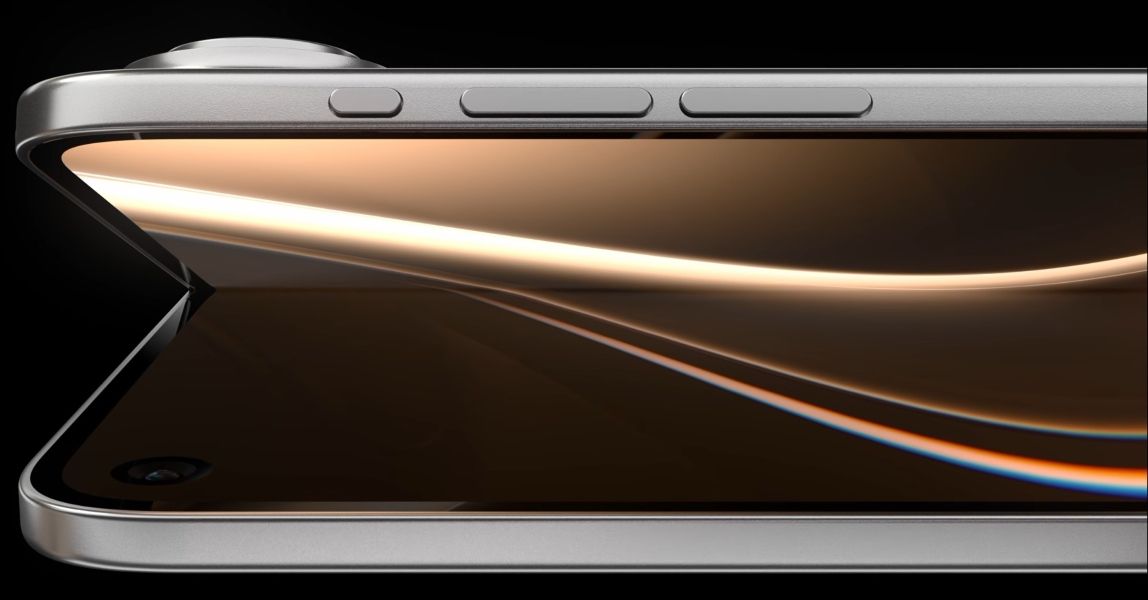 iPhone Ultra smartphone partially opened with buttons on the sides iPhone Ultra smartphone partially opened with buttons on the sides