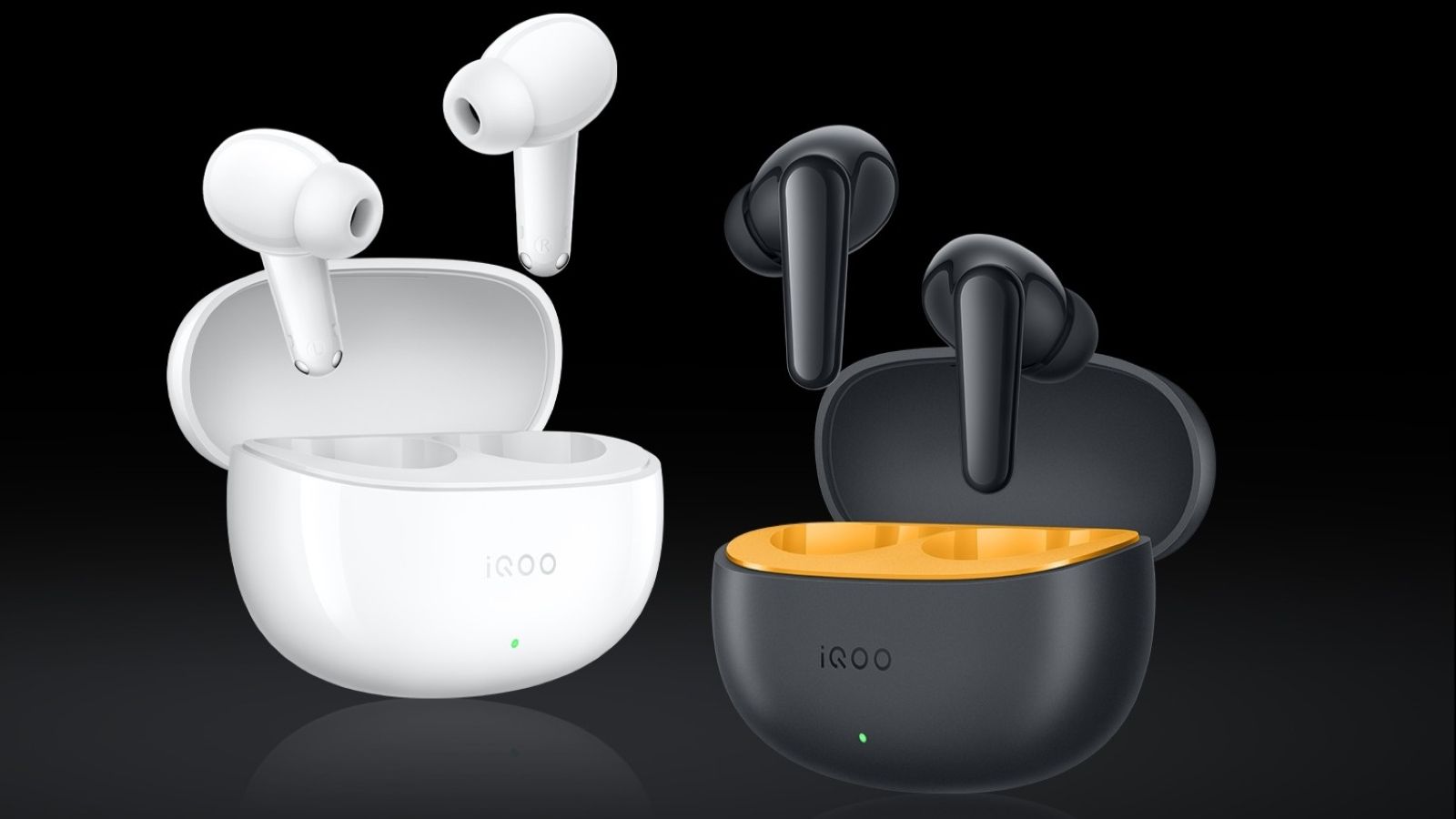 iQOO Buds in white and black colourways