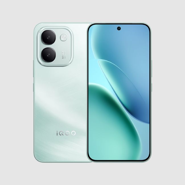 iQOO Z11s in Green from the front and back