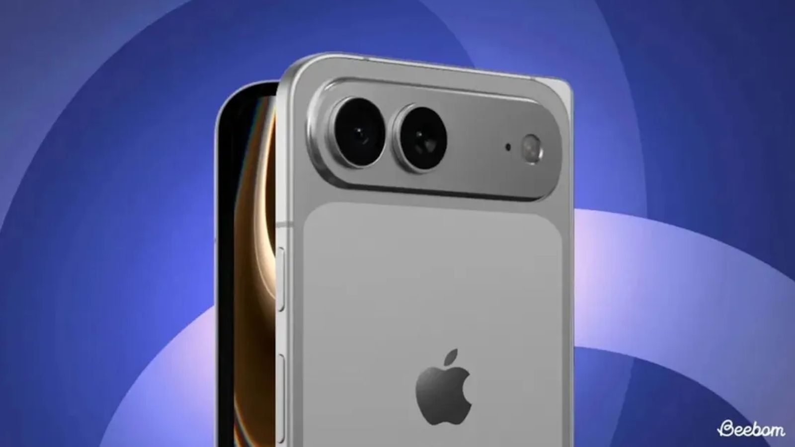 iPhone Ultra custom design render showcasing back design of the foldable in grey colourway