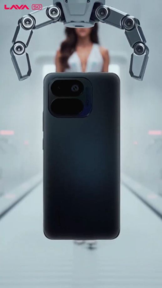 Lava Virat V1 Pro 5G black colourway back design showcased Lava Virat V1 Pro 5G black colourway back design showcased