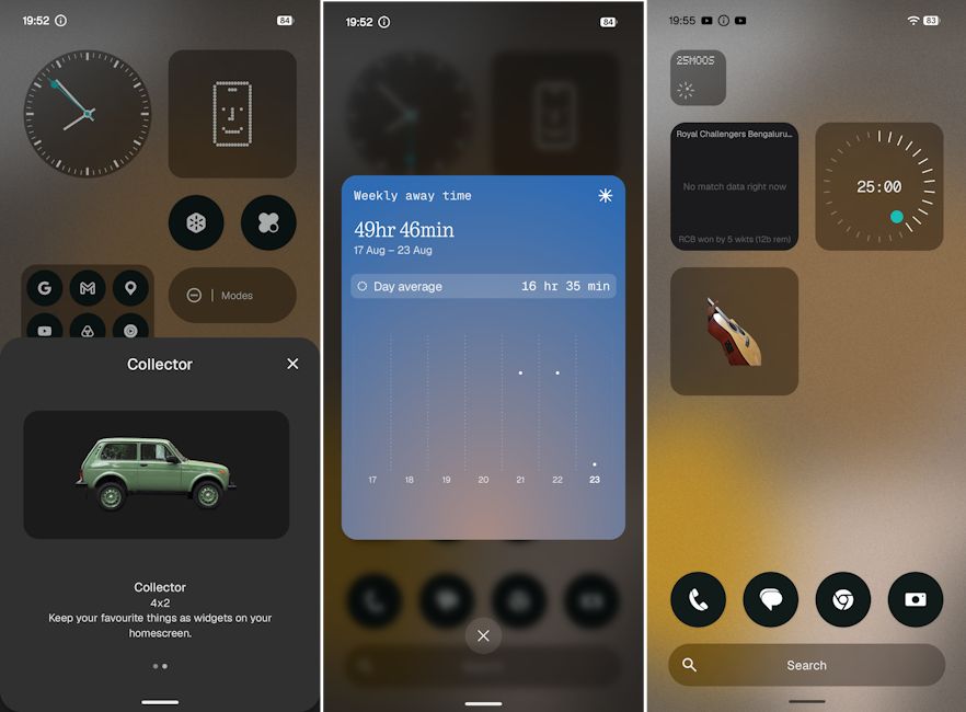 Nothing OS 5.0 collector, away time and glyph timer widgets showcased