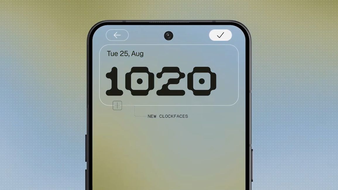 Nothing OS 5.0 Gooey clock face