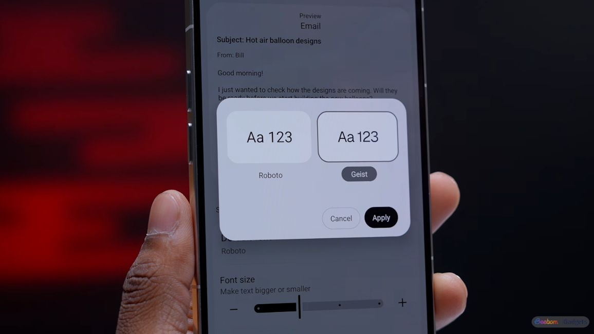 Nothing OS 5.0 Geist typeface showcased