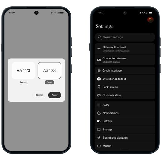 Nothing OS 5.0 new typefont showcased