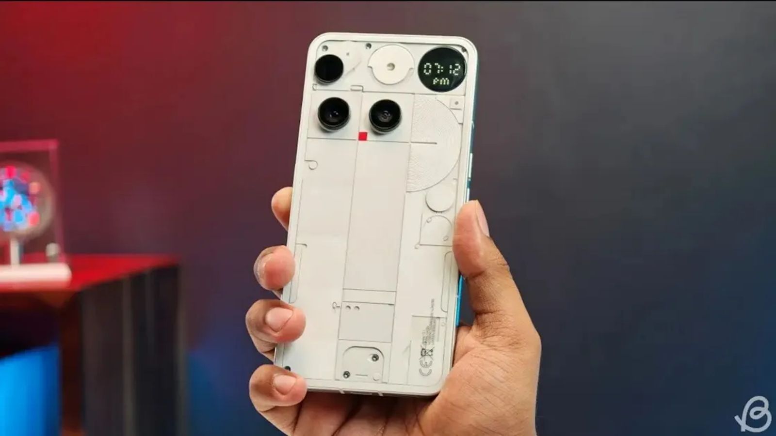 Nothing Phone 3 white colourway back design showcased while the phone is in hand