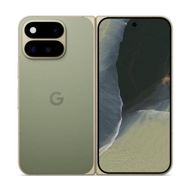 Google Pixel 11 Pro Fold Olive Green front and back design Google Pixel 11 Pro Fold Olive Green front and back design