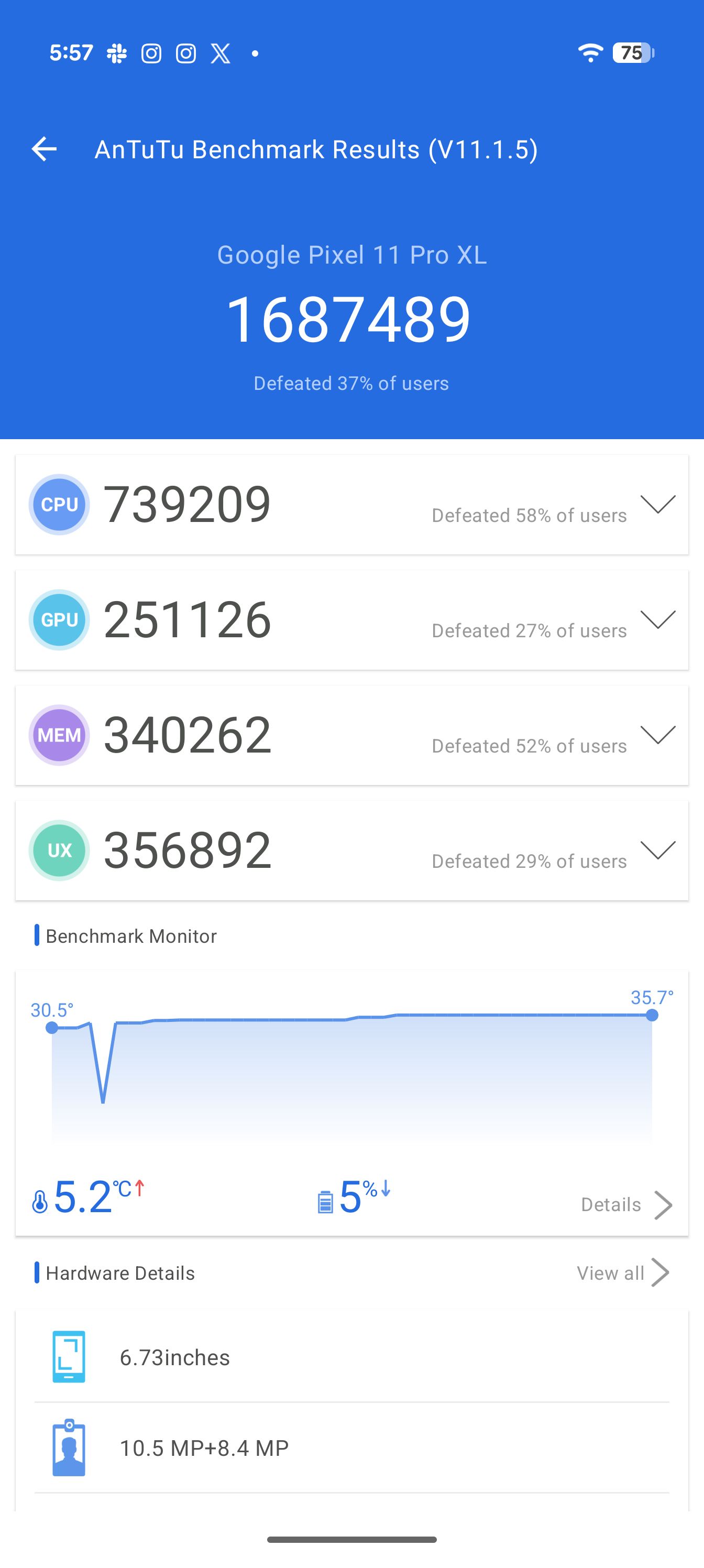 Pixel 11 Pro XL AnTuTu score