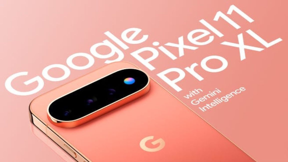 Pixel 11 Pro XL orange colourway back design showcased in marketing material
