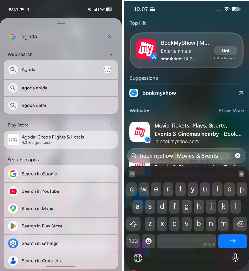 Pixel Search and Spotlight app listings showcased via search query