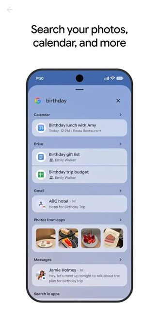Google Pixel Search with Image results