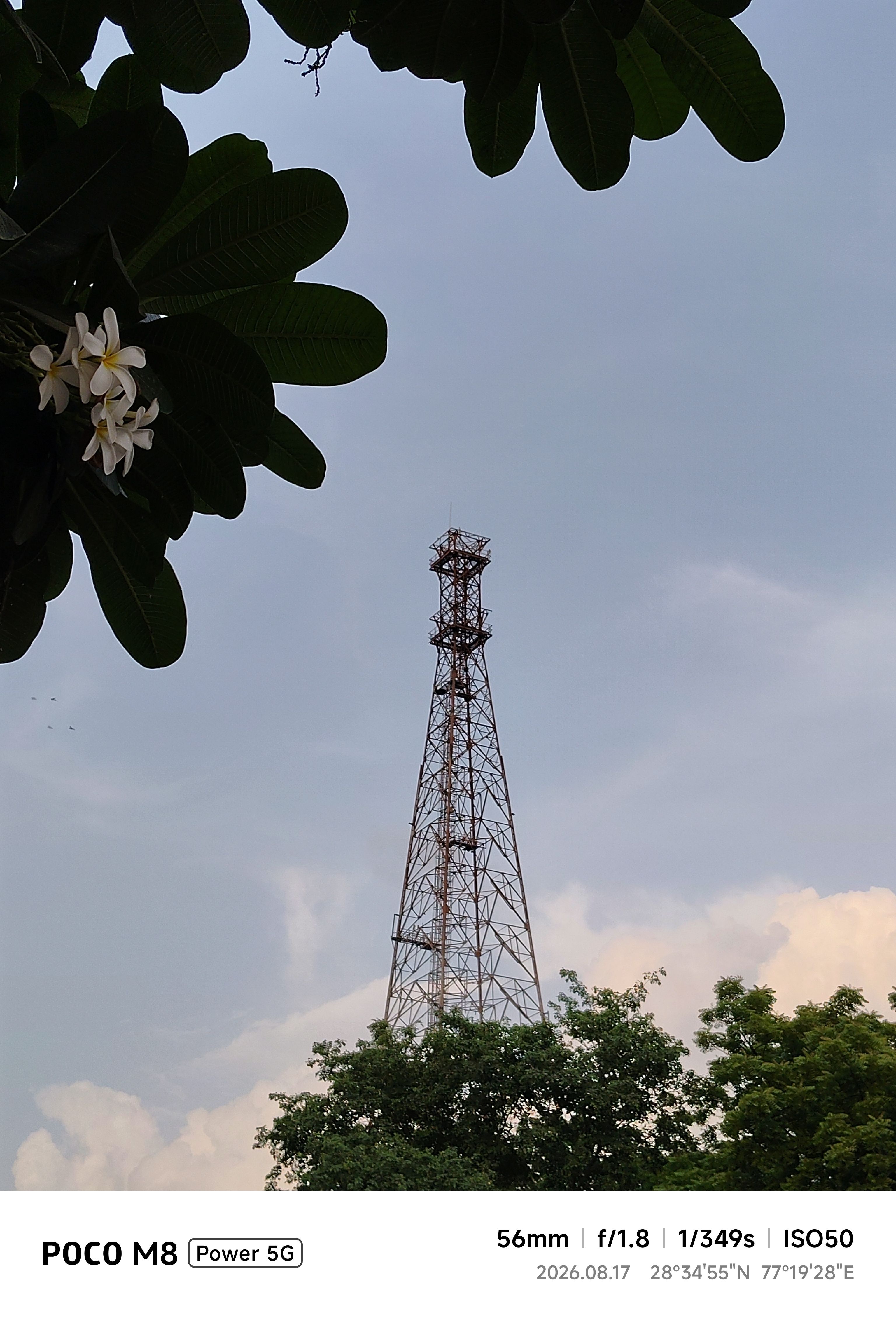 Poco M8 Power 56mm cell tower day time shot Poco M8 Power 56mm cell tower day time shot
