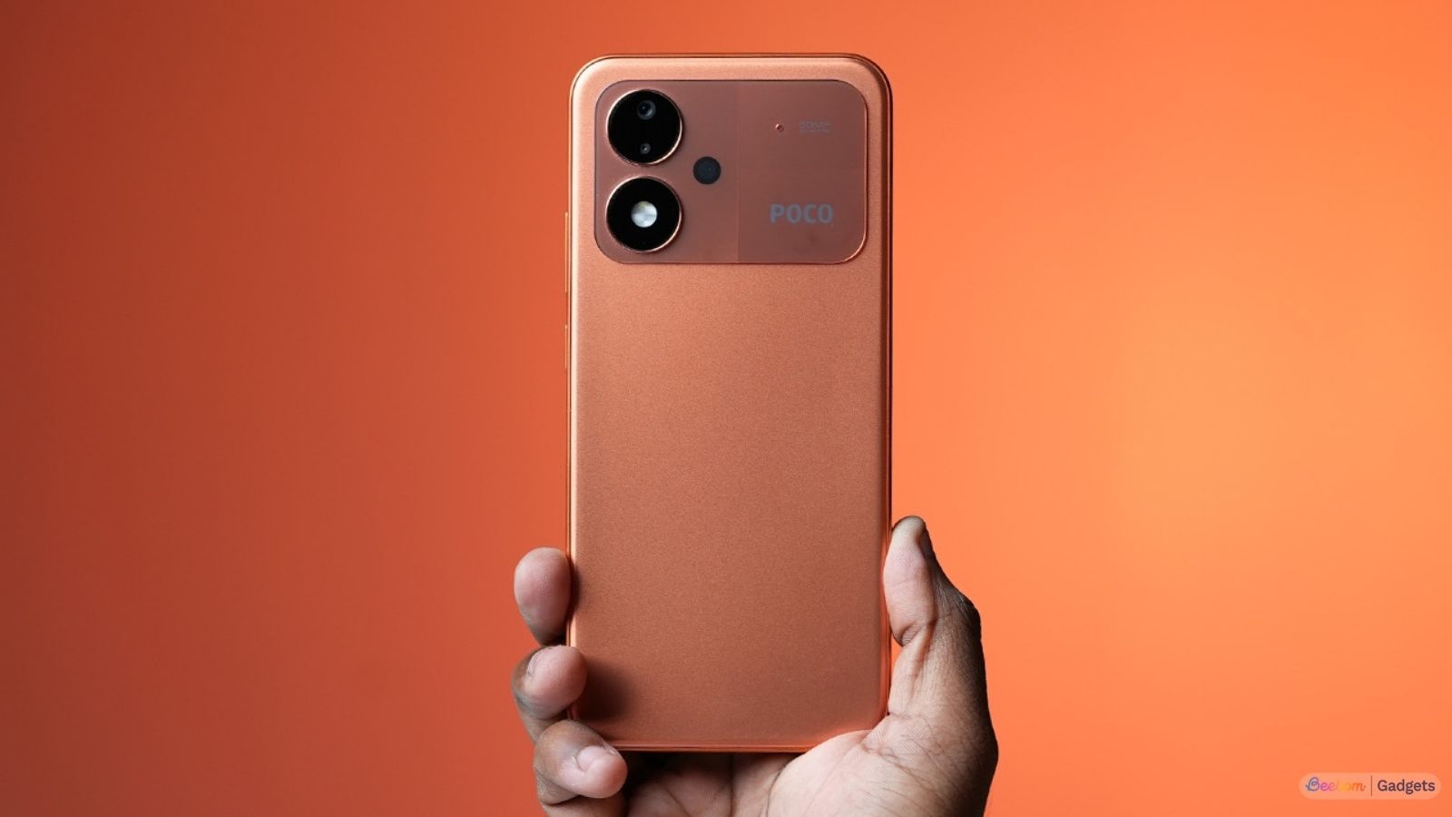 Poco M8 Power back design showcased while it's in hand Poco M8 Power back design showcased while it's in hand