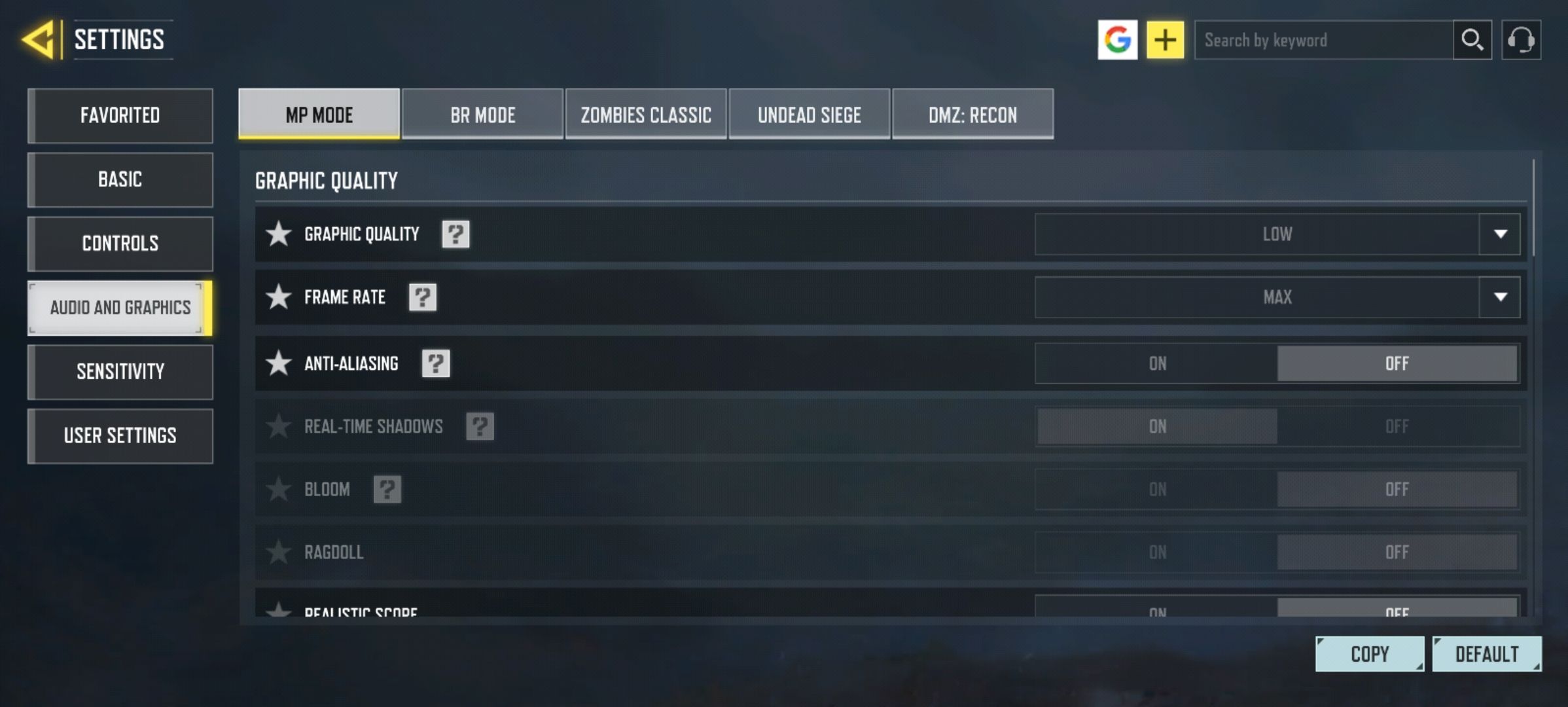 Poco M8 Power CoD Mobile settings Poco M8 Power CoD Mobile settings