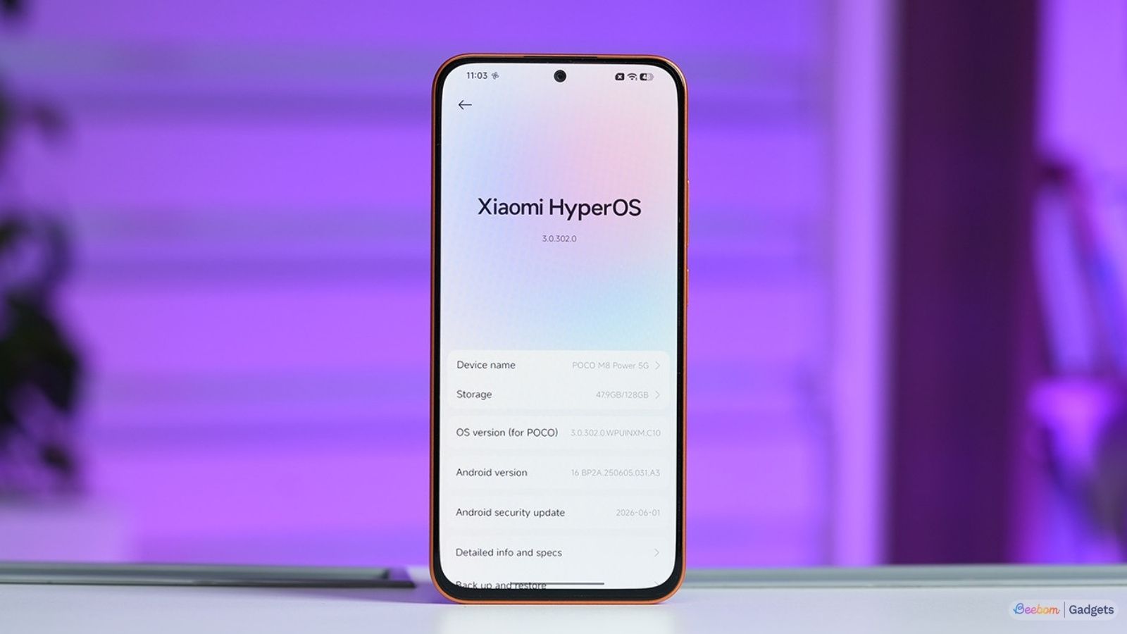 Poco M8 Power HyperOS software page showcased Poco M8 Power HyperOS software page showcased
