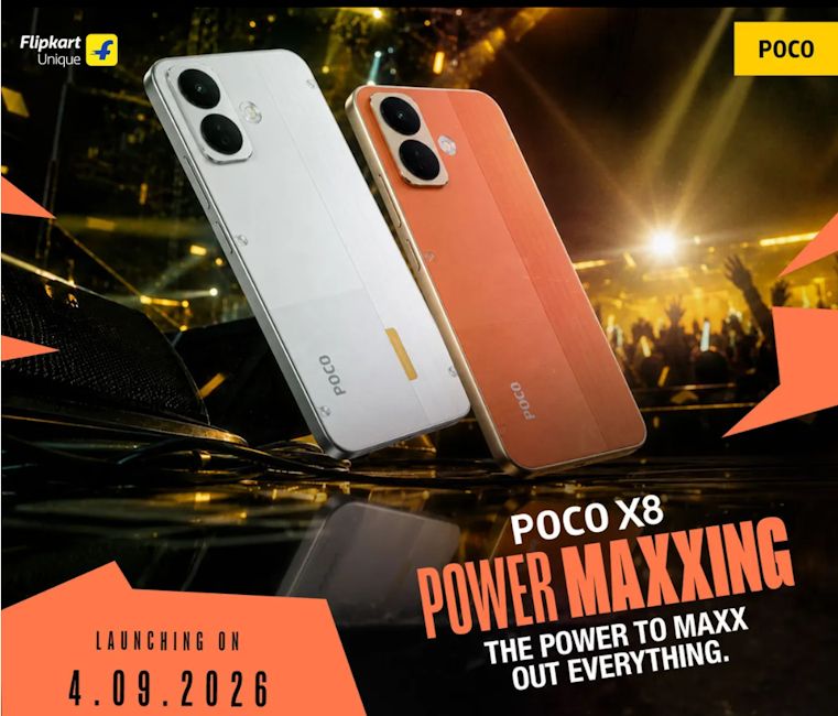 Poco X8 back design showcased in two colourways