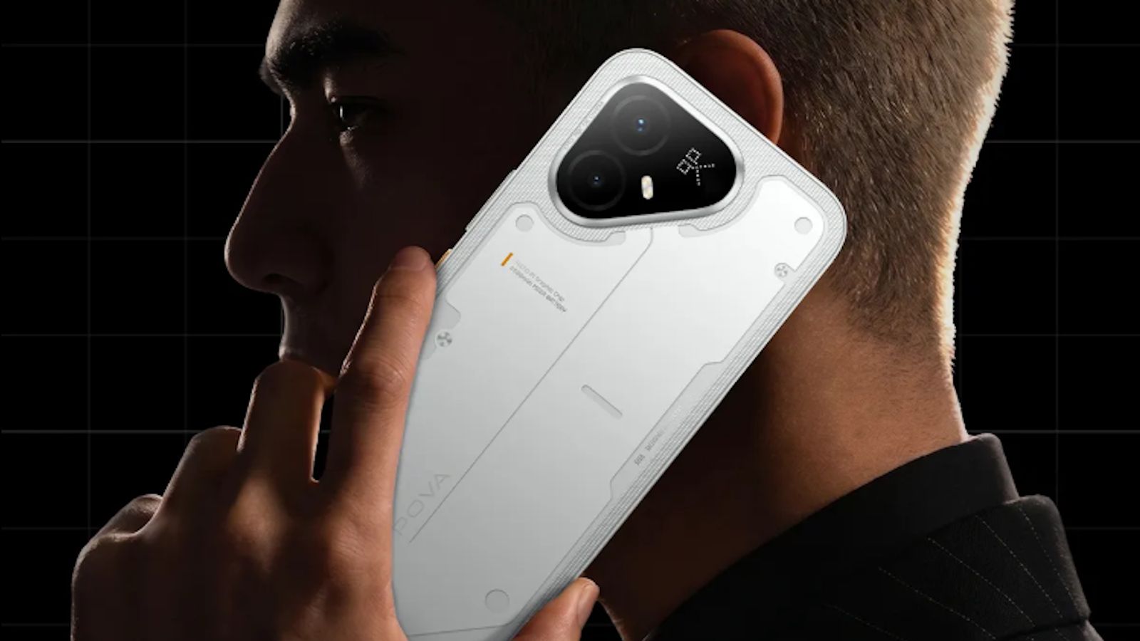 Pova 8 Pro Arc White back design showcased Pova 8 Pro Arc White back design showcased