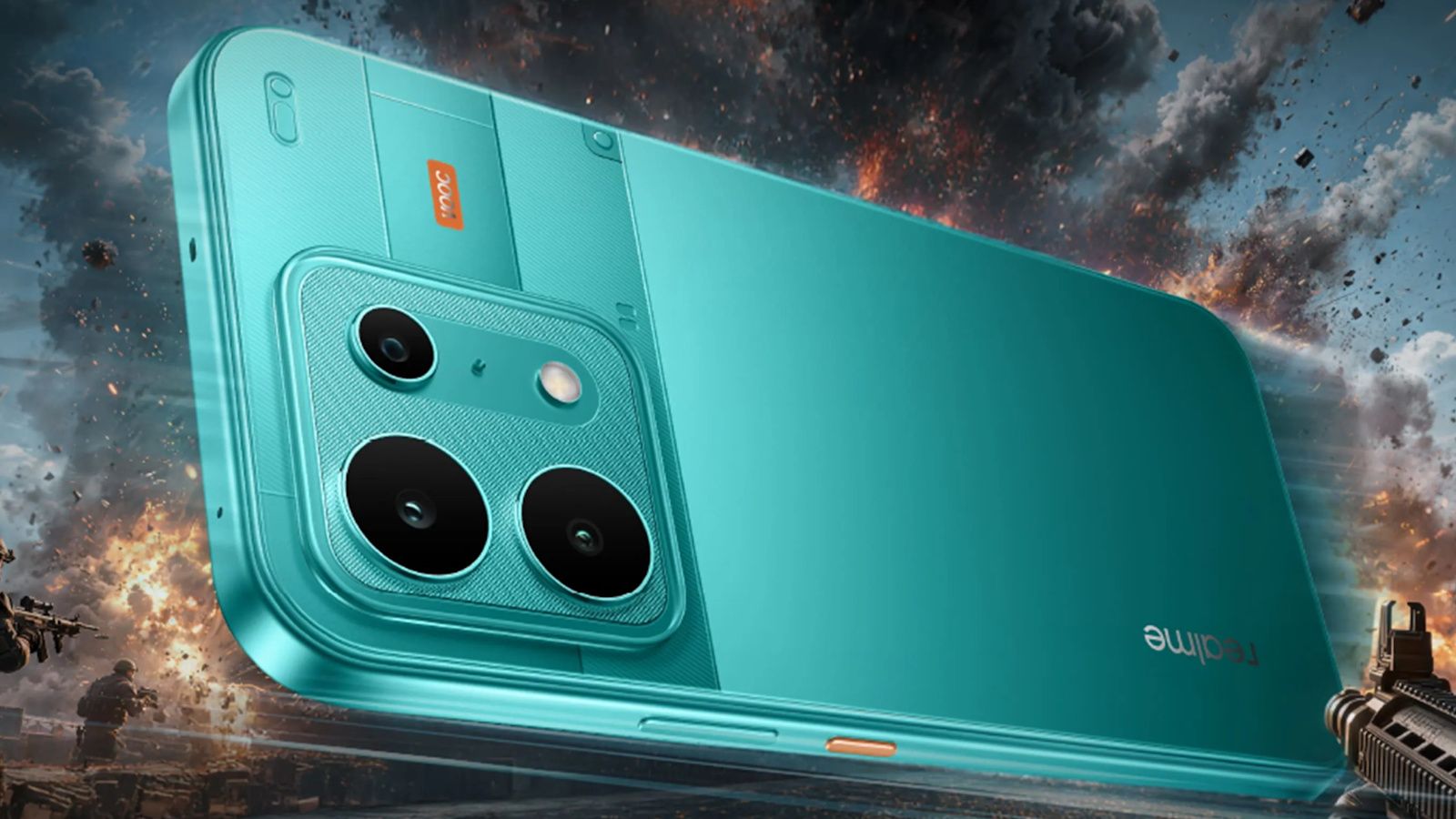 Realme P4s 5G green back design showcased