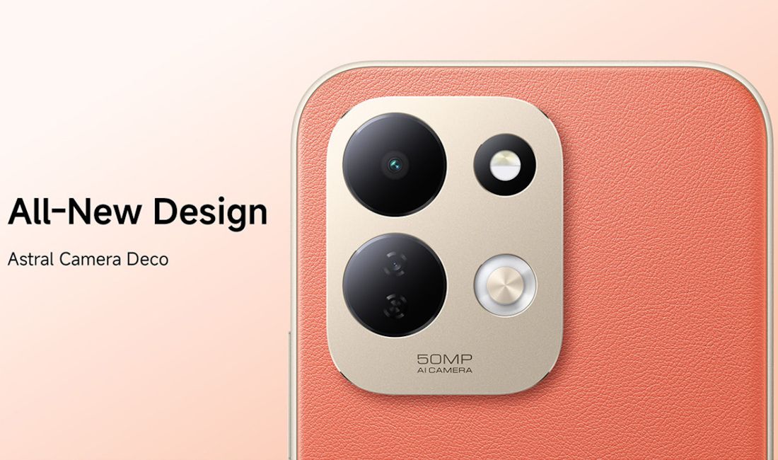 Redmi 17 5G Orange Astral Camera Deco design close up