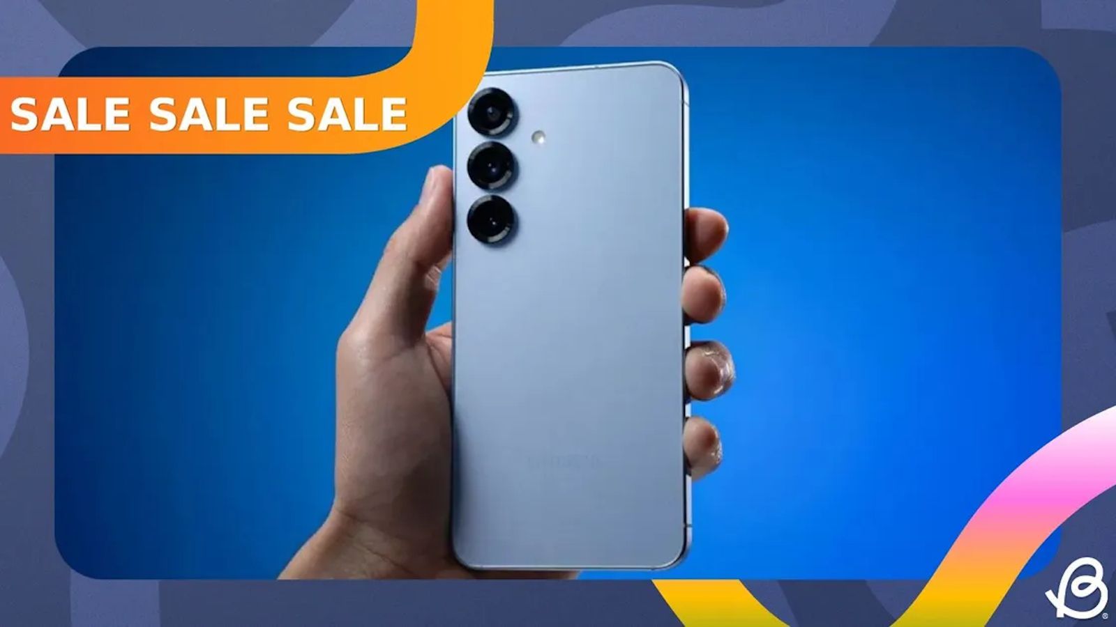 Samsung Galaxy S25 blue in hand design showcased