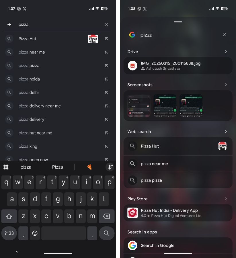 Pixel Search in app drawer on the Pixel 11 Pro XL