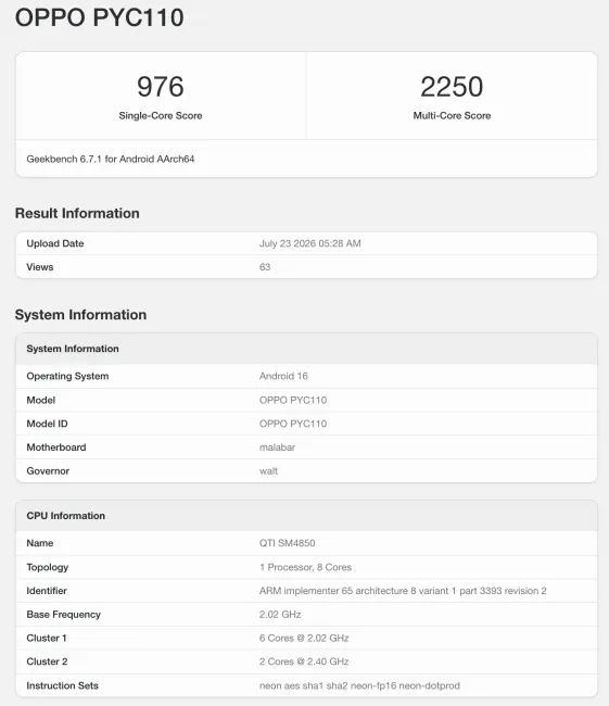 leaked geekbench score of snapdragon 4 gen 5