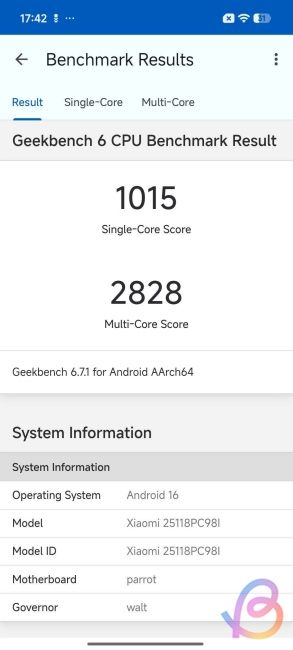 screenshot showing geekbench 6 score of snapdragon 6 gen 3 screenshot showing geekbench 6 score of snapdragon 6 gen 3