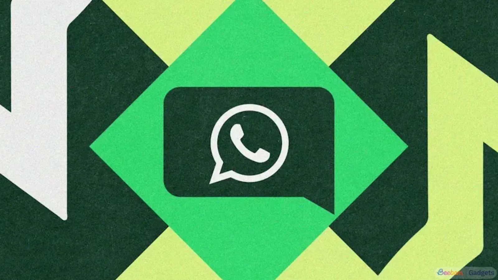 WhatsApp logo with colour-matched hues and patterns surrounding it