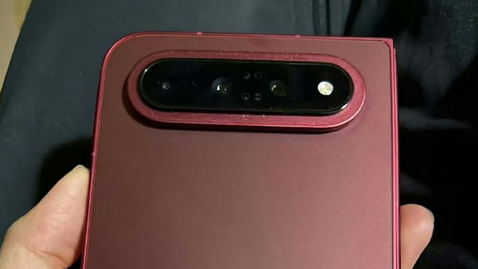 Xiaomi 18 Fold in-hand red camera module design showcased up close