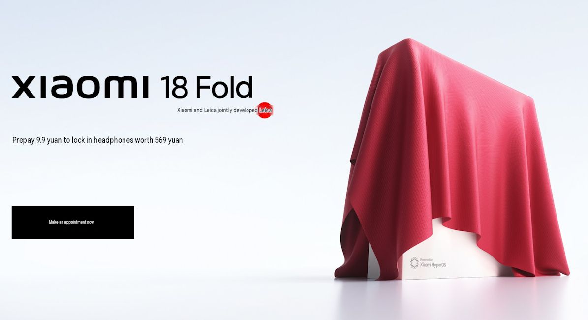 Xiaomi 18 Fold pre-reservation teaser page translated to English