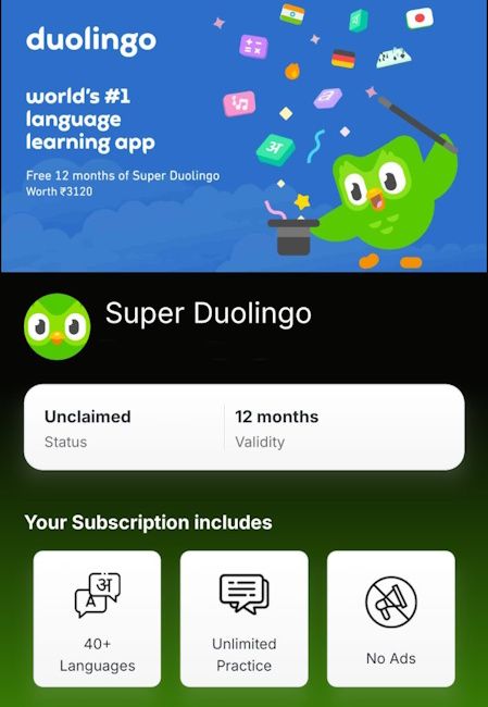 Super Duolingo plan benefits and features
