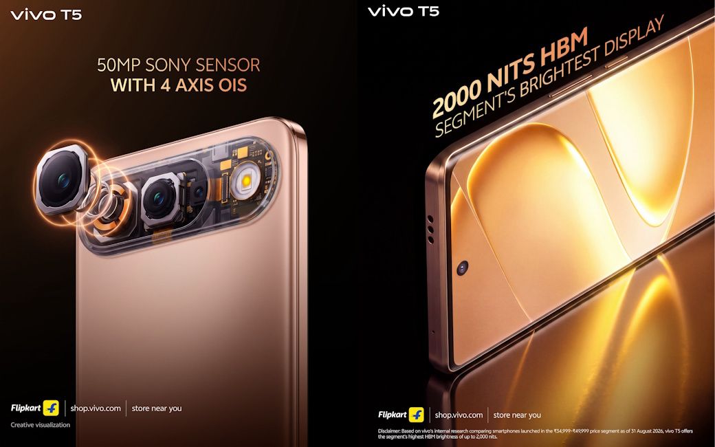 Vivo T5 5G camera and display specs Vivo T5 5G camera and display specs