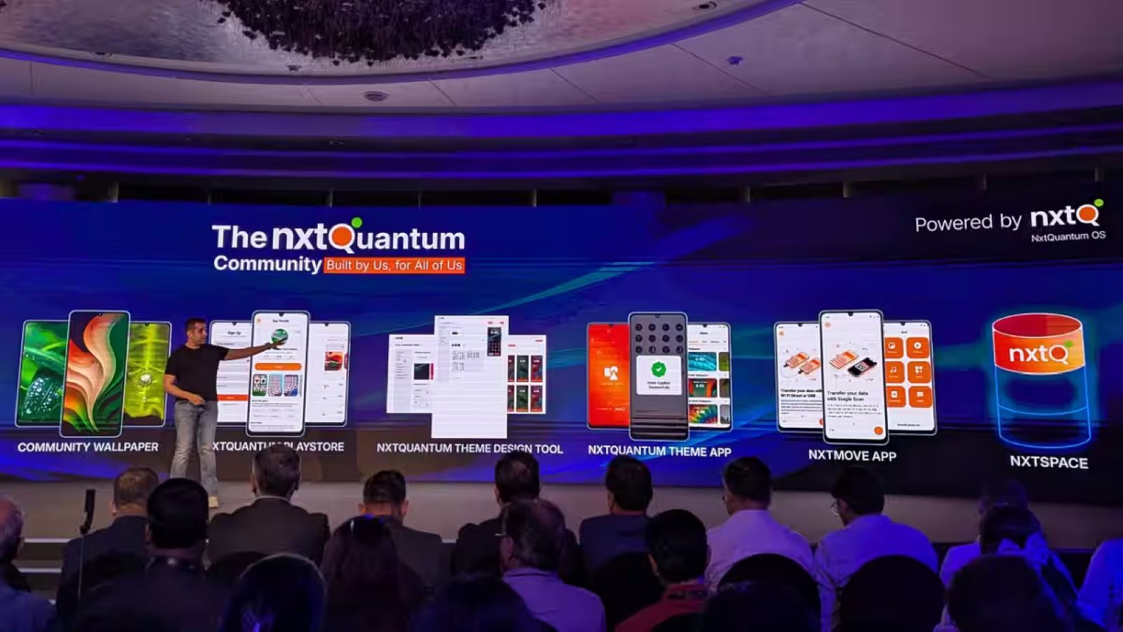 NxtQuantum OS announcement on stage