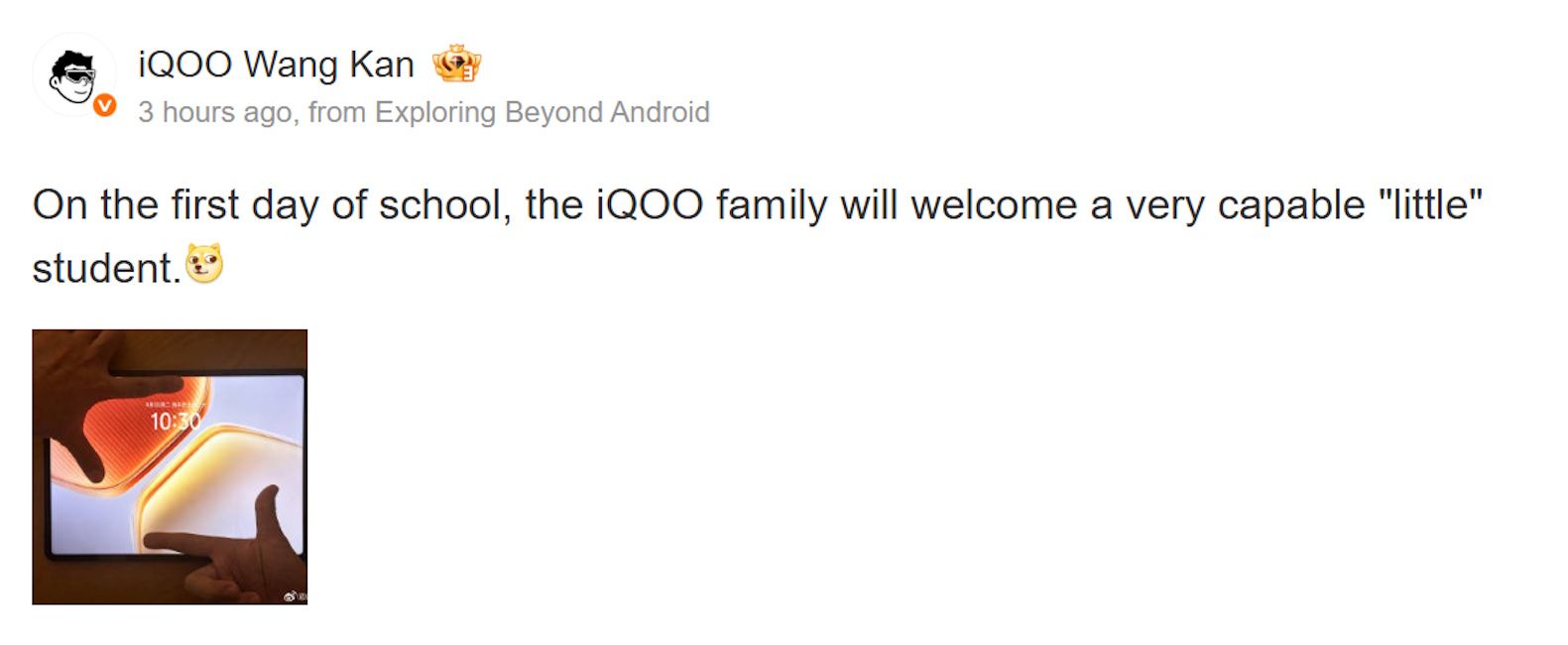 iQOO compact tablet to launch soon iQOO compact tablet to launch soon