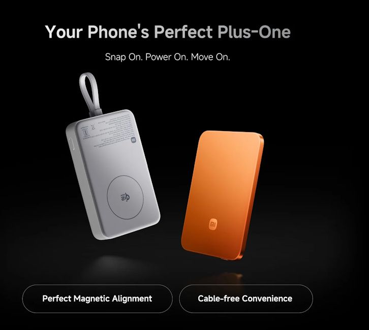 Xiaomi UltraThin Magnetic Power Bank 5,000mAh (right) and Xiaomi Magnetic Power Bank 10,000mAh 45W (left)