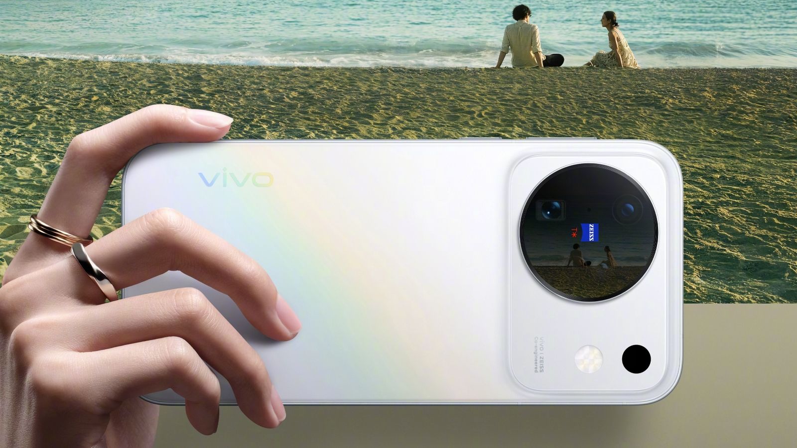 Vivo X500 in white colourway from the back