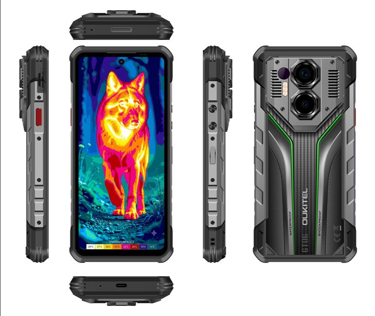 Oukitel WP70 Ultra smartphone from the front back and sides