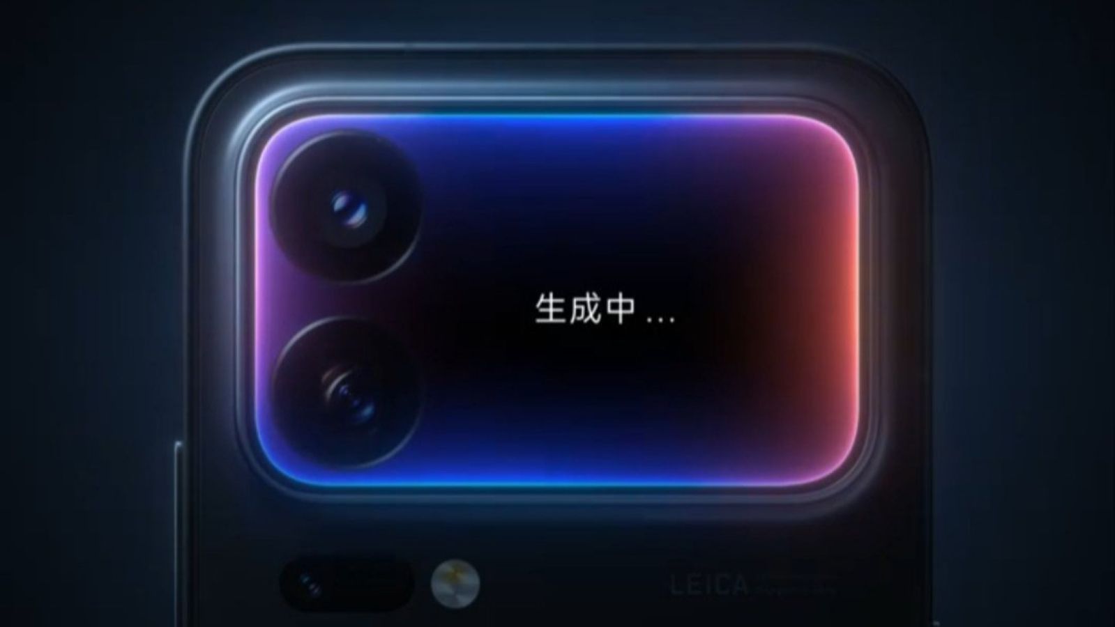 Xiaomi 18 Pro rear displau with the text generating Xiaomi 18 Pro rear displau with the text generating