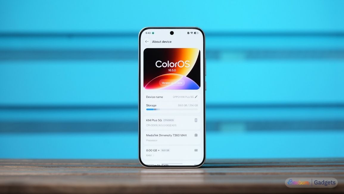About page of the Oppo K14 Plus