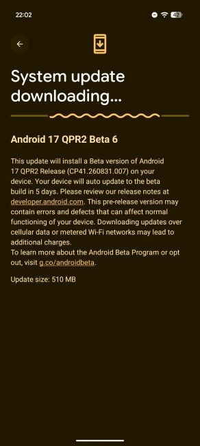 Google Pixel update page with Android 17 QPR2 Beta 6 release Google Pixel update page with Android 17 QPR2 Beta 6 release