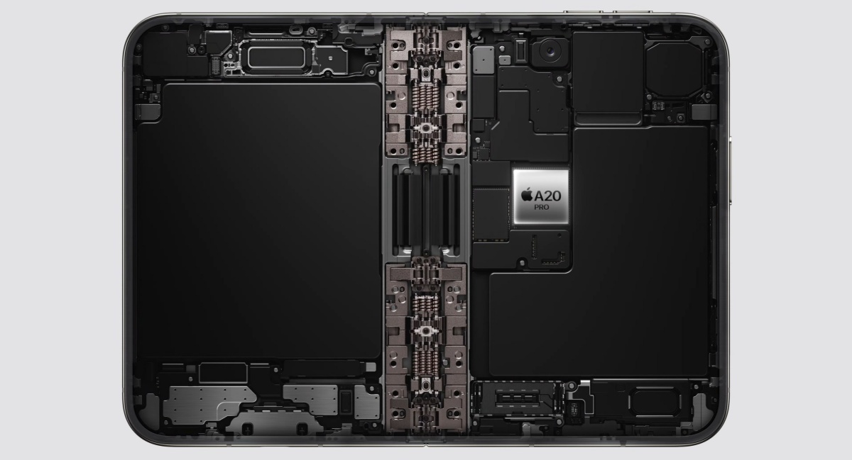 Illustration of A20 Pro chip inside Apple iPhone Duo