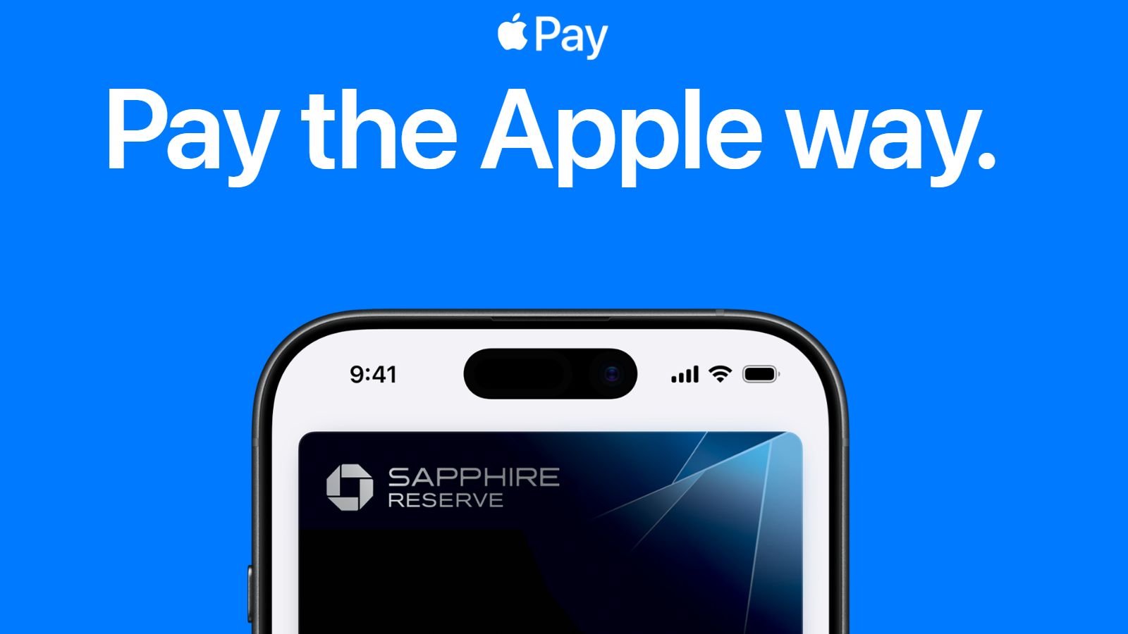 Apple Pay banner with the tagline "pay the Apple way"