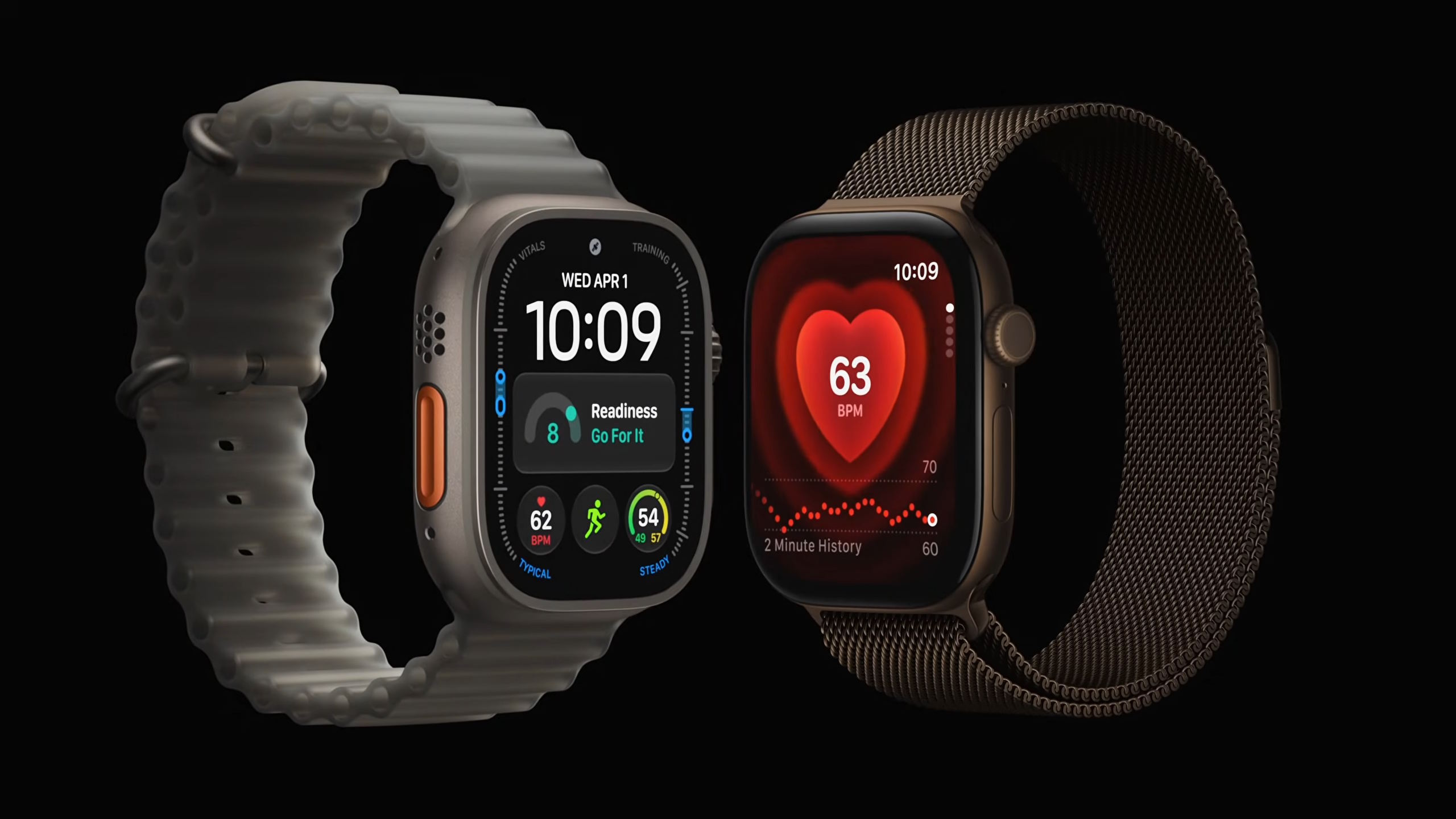 Apple Watch Ultra 4 on the left and Watch 12 on the right Apple Watch Ultra 4 on the left and Watch 12 on the right