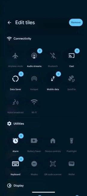 Android Quick Settings Audio Streams quick settings tile