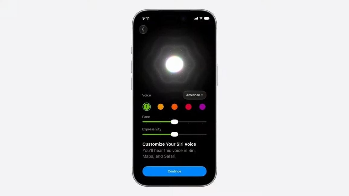 Siri voice tone settings in iOS 27