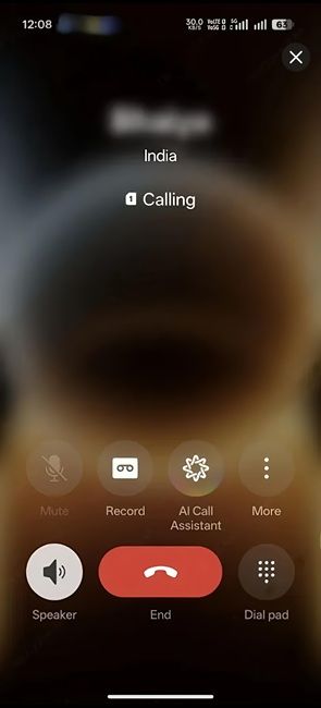 screenshot of coloros 17 dialler showing ai call assistant