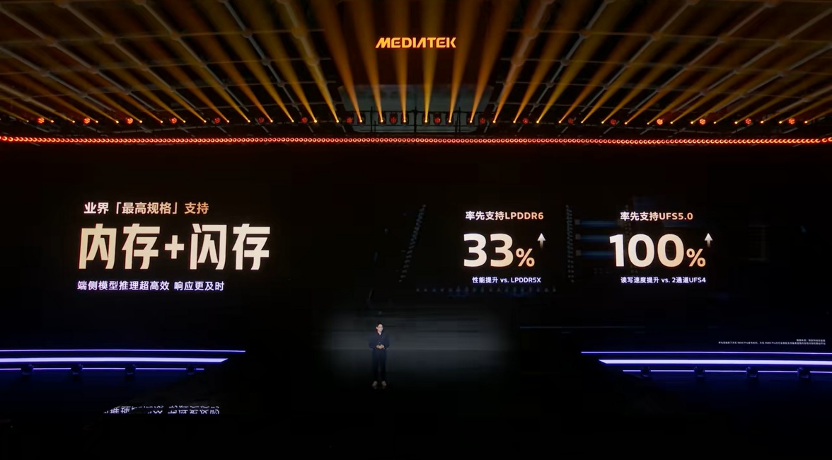 Dimensity 9600 Pro memory and storage upgrade slide at launch event Dimensity 9600 Pro memory and storage upgrade slide at launch event